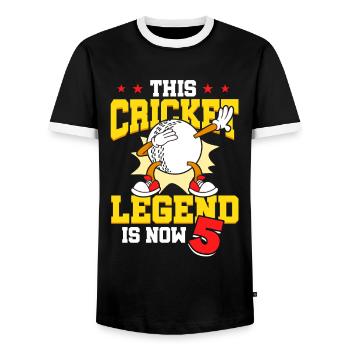 Diese Cricket-legende Ist Jetzt 5 Sport Kind 5. - Männer Kontrast-T-Shirt - Schwarz/Weiß - Vorne - AI Model Female 172 light (172cm) & AI Model Male 178 light (178cm)