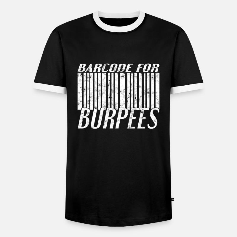 Burpee Barcode - Männer Kontrast-T-Shirt - Schwarz/Weiß