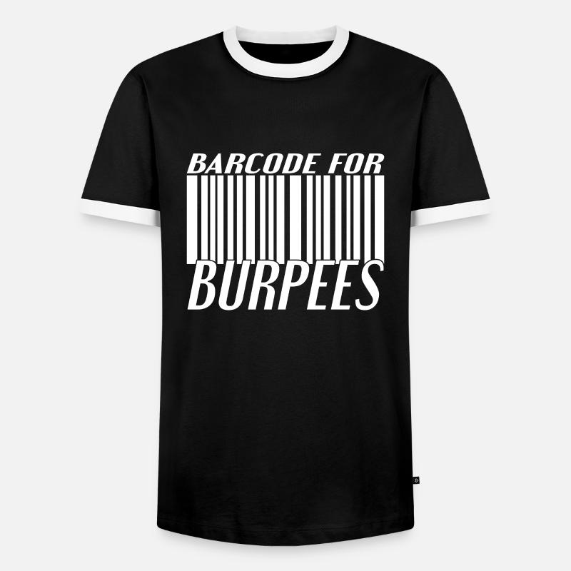 Code à barres Burpee - T-shirt contrasté Homme - noir/blanc