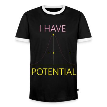 Future Physicist Science Nerd I - Men's Ringer Shirt - black/white - Front - AI Model Female 172 light (172cm) & AI Model Male 178 light (178cm)