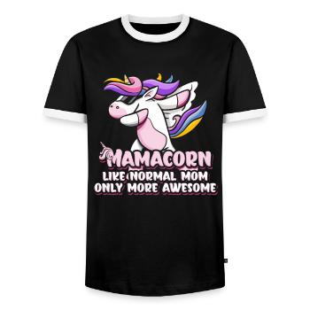 Mamacorn Einhorn Muttertag Mama Cooles Einhorn - Männer Kontrast-T-Shirt - Schwarz/Weiß - Vorne - AI Model Female 172 light (172cm) & AI Model Male 178 light (178cm)