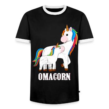 Oma Einhorn Muttertag Fans Grandma Omi - Männer Kontrast-T-Shirt - Schwarz/Weiß - Vorne - AI Model Female 172 light (172cm) & AI Model Male 178 light (178cm)