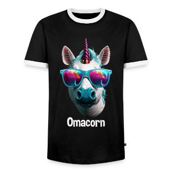 Oma Einhorn Muttertag Fans Grandma Omi - Männer Kontrast-T-Shirt - Schwarz/Weiß - Vorne - AI Model Female 172 light (172cm) & AI Model Male 178 light (178cm)