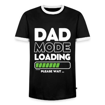 Laden bald Papa -DAD-Modus wird geladen - Männer Kontrast-T-Shirt - Schwarz/Weiß - Vorne - AI Model Female 172 light (172cm) & AI Model Male 178 light (178cm)