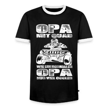 Opa Mit Quad Wie Ein Normaler Opa Nur Cooler - Männer Kontrast-T-Shirt - Schwarz/Weiß - Vorne - AI Model Female 172 light (172cm) & AI Model Male 178 light (178cm)