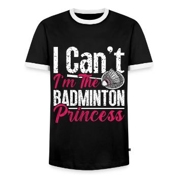 Badminton I Can't I'm The Shuttlecock Player Lover - T-shirt contrasté Homme - noir/blanc - Devant - AI Model Female 172 light (172cm) & AI Model Male 178 light (178cm)