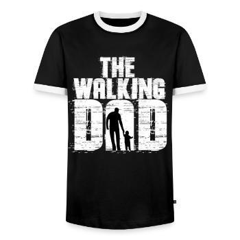 The Walking Dad Sohn Vatertag Geburtstag Geburt - Männer Kontrast-T-Shirt - Schwarz/Weiß - Vorne - AI Model Female 172 light (172cm) & AI Model Male 178 light (178cm)