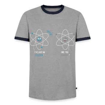 Formule scientifique de la physique quantique - T-shirt contrasté Homme - gris/marine  - Devant - AI Model Female 172 light (172cm) & AI Model Male 178 light (178cm)
