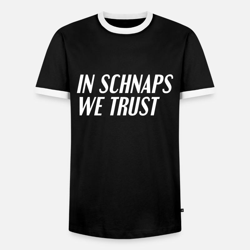 Drinking schnapps saying - Men's Ringer Shirt - black/white