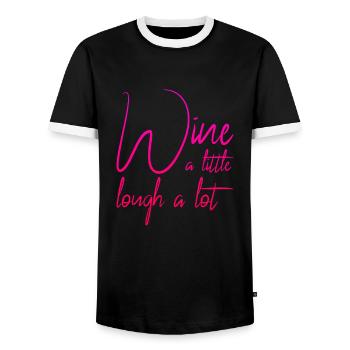 lustiger Wein Spruch - Männer Kontrast-T-Shirt - Schwarz/Weiß - Vorne - AI Model Female 172 light (172cm) & AI Model Male 178 light (178cm)