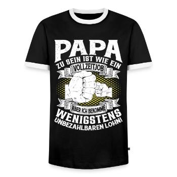 Papa Zu Sein Ist Wie Ein Vollzeitjob - Männer Kontrast-T-Shirt - Schwarz/Weiß - Vorne - AI Model Female 172 light (172cm) & AI Model Male 178 light (178cm)