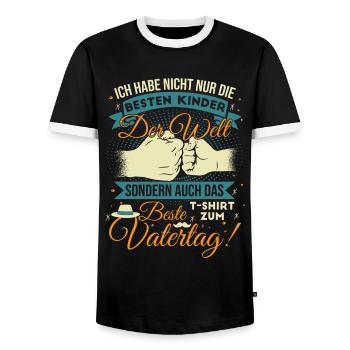 Vatertag Kinder Papa Geschenk Vater - Männer Kontrast-T-Shirt - Schwarz/Weiß - Vorne - AI Model Female 172 light (172cm) & AI Model Male 178 light (178cm)