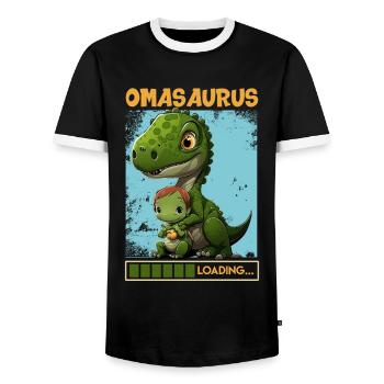 Omasaurus Muttertag Grandma Mama Tag Oma - Männer Kontrast-T-Shirt - Schwarz/Weiß - Vorne - AI Model Female 172 light (172cm) & AI Model Male 178 light (178cm)