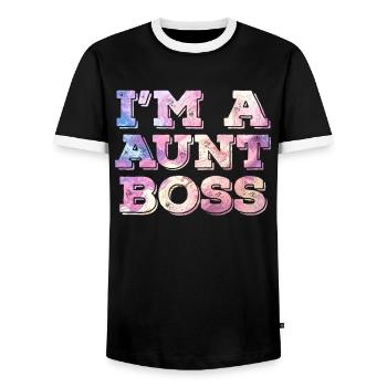 Tante Boss Fête des mères Tante Boss Superviseur Maman - T-shirt contrasté Homme - noir/blanc - Devant - AI Model Female 172 light (172cm) & AI Model Male 178 light (178cm)