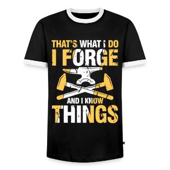 That's What I Do I Forge And I Know Things - Männer Kontrast-T-Shirt - Schwarz/Weiß - Vorne - AI Model Female 172 light (172cm) & AI Model Male 178 light (178cm)