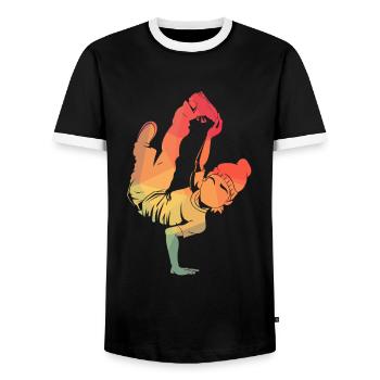 Hip Hop breakdance Dance - Männer Kontrast-T-Shirt - Schwarz/Weiß - Vorne - AI Model Female 172 light (172cm) & AI Model Male 178 light (178cm)
