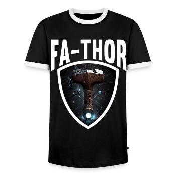 Papa Vathor Va Thor Vatertag Vatertagsgeschenk - Männer Kontrast-T-Shirt - Schwarz/Weiß - Vorne - AI Model Female 172 light (172cm) & AI Model Male 178 light (178cm)