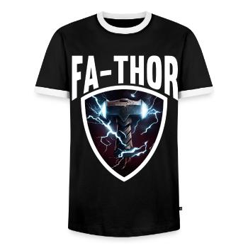 Papa Vathor Va Thor Vatertag Vatertagsgeschenk - Männer Kontrast-T-Shirt - Schwarz/Weiß - Vorne - AI Model Female 172 light (172cm) & AI Model Male 178 light (178cm)