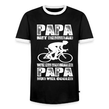 Papa Mit Rennrad Wie Ein Normaler Papa nur Cooler - Männer Kontrast-T-Shirt - Schwarz/Weiß - Vorne - AI Model Female 172 light (172cm) & AI Model Male 178 light (178cm)