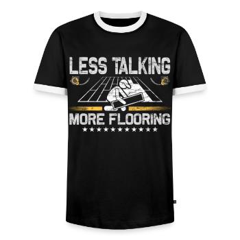 Installateurs de tapis de revêtements de sol - T-shirt contrasté Homme - noir/blanc - Devant - AI Model Female 172 light (172cm) & AI Model Male 178 light (178cm)