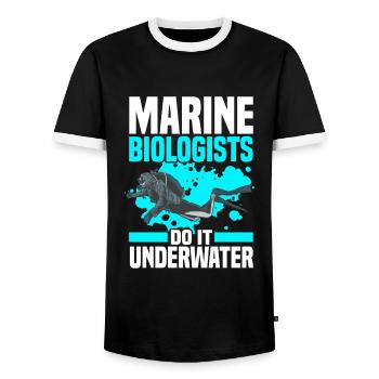 Biologie marine - T-shirt contrasté Homme - noir/blanc - Devant - AI Model Female 172 light (172cm) & AI Model Male 178 light (178cm)