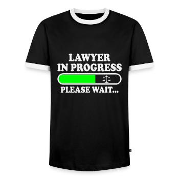 Avocats Drôle d’avocat étudiant en droit - T-shirt contrasté Homme - noir/blanc - Devant - AI Model Female 172 light (172cm) & AI Model Male 178 light (178cm)