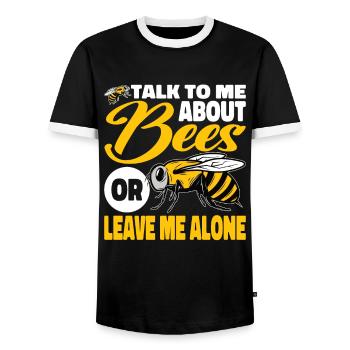 beekeeper beekeeper bees honey bee beekeeping - Men's Ringer Shirt - black/white - Front - AI Model Female 172 light (172cm) & AI Model Male 178 light (178cm)