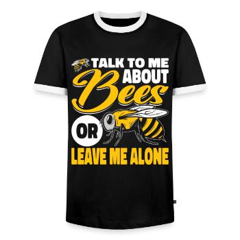 beekeeper beekeeper bees honey bee beekeeping - Men's Ringer Shirt - black/white - Front - AI Model Female 172 light (172cm) & AI Model Male 178 light (178cm)