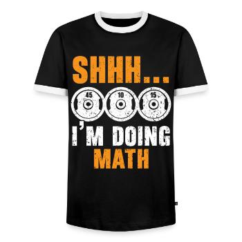 Chut je fais math trainer haltérophilie fitness - T-shirt contrasté Homme - noir/blanc - Devant - AI Model Female 172 light (172cm) & AI Model Male 178 light (178cm)