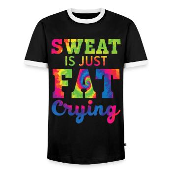 La sueur est juste grosse, qui pleure Trainer Gym Fitnes - T-shirt contrasté Homme - noir/blanc - Devant - AI Model Female 172 light (172cm) & AI Model Male 178 light (178cm)
