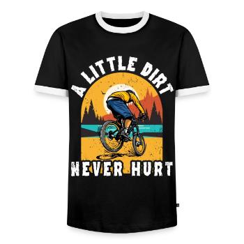 Funny mountain biker saying - Men's Ringer Shirt - black/white - Front - AI Model Female 172 light (172cm) & AI Model Male 178 light (178cm)