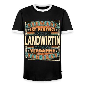 Landwirtin Traktor Frau Geschenk - Männer Kontrast-T-Shirt - Schwarz/Weiß - Vorne - AI Model Female 172 light (172cm) & AI Model Male 178 light (178cm)