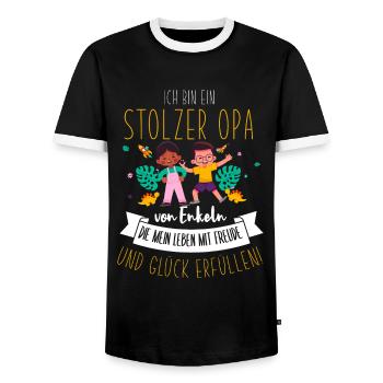 Cooles Opa Großvater Enkel Spruch Motiv - Männer Kontrast-T-Shirt - Schwarz/Weiß - Vorne - AI Model Female 172 light (172cm) & AI Model Male 178 light (178cm)