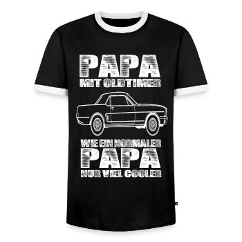 Oldtimer - Männer Kontrast-T-Shirt - Schwarz/Weiß - Vorne - AI Model Female 172 light (172cm) & AI Model Male 178 light (178cm)