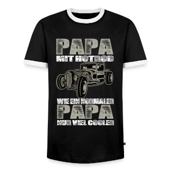 Hotrod - Männer Kontrast-T-Shirt - Schwarz/Weiß - Vorne - AI Model Female 172 light (172cm) & AI Model Male 178 light (178cm)