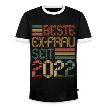 Weltbeste Ex-Frau seit 2022 Scheidungs - Männer Kontrast-T-Shirt - Schwarz/Weiß - Vorne - AI Model Female 172 light (172cm) & AI Model Male 178 light (178cm)