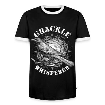 Blackbird Grackle Whisperer Design pour les ornithologues amateurs - T-shirt contrasté Homme - noir/blanc - Devant - AI Model Female 172 light (172cm) & AI Model Male 178 light (178cm)