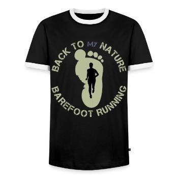 Course pieds nus - T-shirt contrasté Homme - noir/blanc - Devant - AI Model Female 172 light (172cm) & AI Model Male 178 light (178cm)