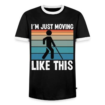 Blindness Just Moving Like This Blind People - Men's Ringer Shirt - black/white - Front - AI Model Female 172 light (172cm) & AI Model Male 178 light (178cm)