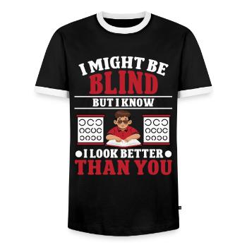 Blindheit Look Better Than You Blindness Awareness - Men's Ringer Shirt - black/white - Front - AI Model Female 172 light (172cm) & AI Model Male 178 light (178cm)