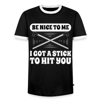 Blindheit Be Nice To Me Blindness Awareness - Männer Kontrast-T-Shirt - Schwarz/Weiß - Vorne - AI Model Female 172 light (172cm) & AI Model Male 178 light (178cm)
