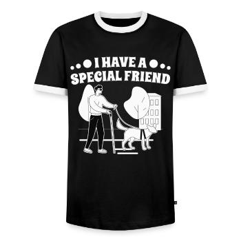 Blindheit Special Friend Blindness Awareness - Männer Kontrast-T-Shirt - Schwarz/Weiß - Vorne - AI Model Female 172 light (172cm) & AI Model Male 178 light (178cm)