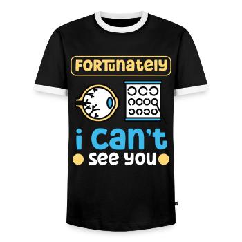 Blindness Fortunately I Cant See You Blinde - Men's Ringer Shirt - black/white - Front - AI Model Female 172 light (172cm) & AI Model Male 178 light (178cm)
