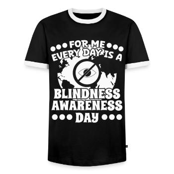 Blindheit Every Day Is A Blindness Awareness Day - Männer Kontrast-T-Shirt - Schwarz/Weiß - Vorne - AI Model Female 172 light (172cm) & AI Model Male 178 light (178cm)