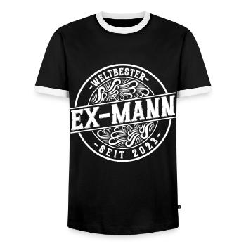 Weltbester Ex-Mann seit 2023 Scheidungs - Männer Kontrast-T-Shirt - Schwarz/Weiß - Vorne - AI Model Female 172 light (172cm) & AI Model Male 178 light (178cm)