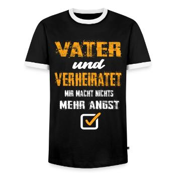 Vater Und Verheiratet Mir Macht Nix Mehr Angst - Männer Kontrast-T-Shirt - Schwarz/Weiß - Vorne - AI Model Female 172 light (172cm) & AI Model Male 178 light (178cm)