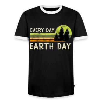 Environmentalists Earth Day Mission Earth Environment - Men's Ringer Shirt - black/white - Front - AI Model Female 172 light (172cm) & AI Model Male 178 light (178cm)