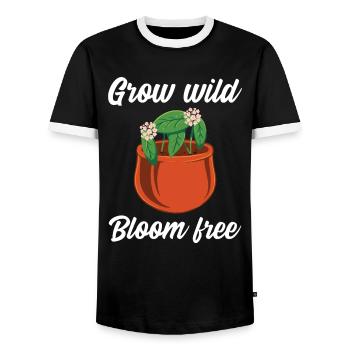 Grow wild bloom free - Männer Kontrast-T-Shirt - Schwarz/Weiß - Vorne - AI Model Female 172 light (172cm) & AI Model Male 178 light (178cm)
