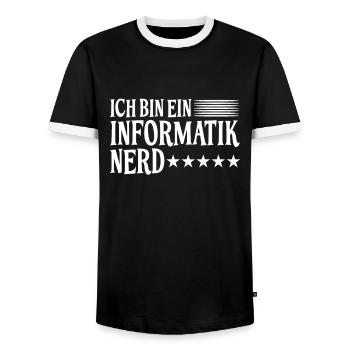 Informatik Nerd Spruch - Männer Kontrast-T-Shirt - Schwarz/Weiß - Vorne - AI Model Female 172 light (172cm) & AI Model Male 178 light (178cm)