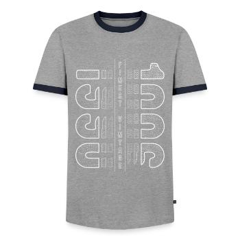 Finest Vintage 1996 Year of birth 1996 Birthday - Men's Ringer Shirt - grey/navy  - Front - AI Model Female 172 light (172cm) & AI Model Male 178 light (178cm)